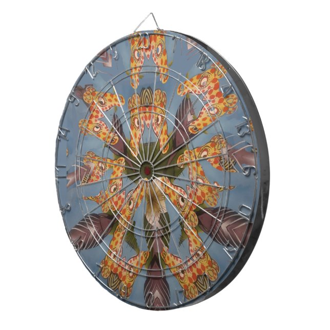 Kaleidoscope Giraffe Mandala: Abstrakt Safari Art Piltavla (Högra Framsidan)