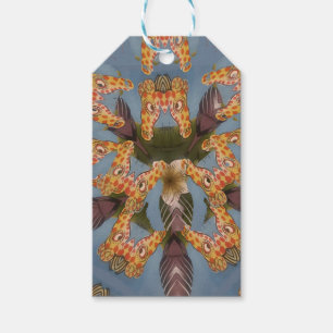 Kaleidoscope Giraffe Mandala: Abstrakt Safari Art Presentetikett