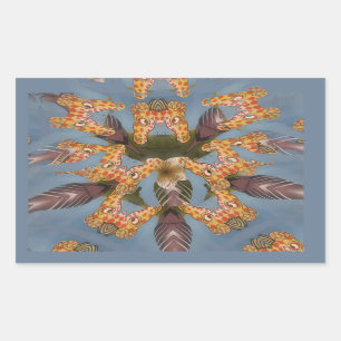 Kaleidoscope Giraffe Mandala: Abstrakt Safari Art Rektangulärt Klistermärke