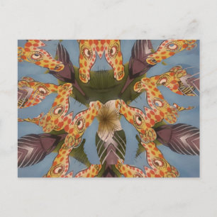 Kaleidoscope Giraffe Mandala: Abstrakt Safari Art Vykort
