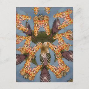 Kaleidoscope Giraffe Mandala: Abstrakt Safari Art Vykort