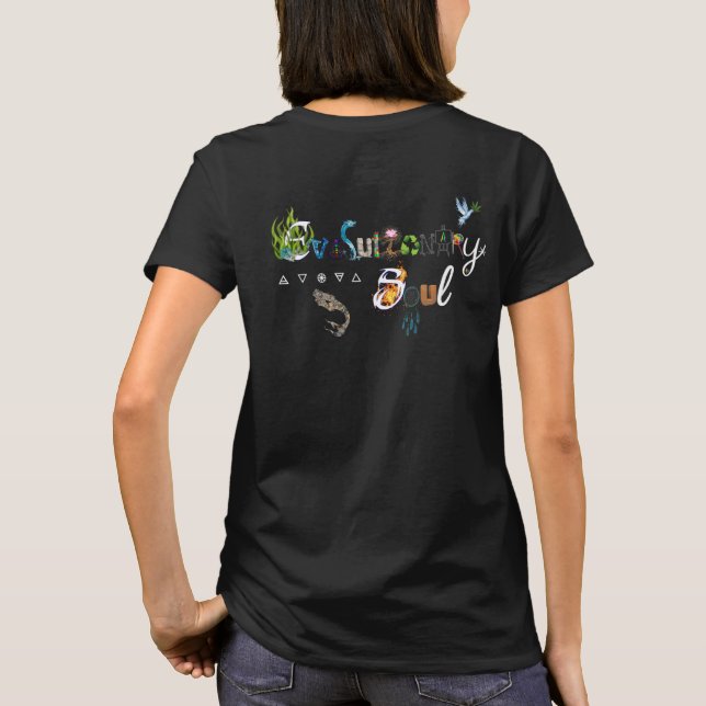 Kaleidoscope Girl: Basic Light Färgad Crew Nacke T Shirt (Baksida)