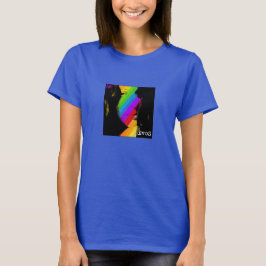 Kaleidoscope Girl: Basic Mörk Crew Nacke T Shirt
