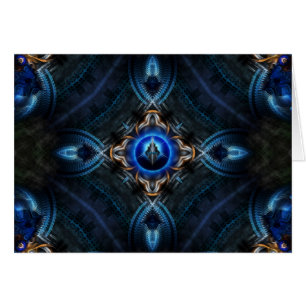 Kaleidoscope Golden Blue Hälsningskort