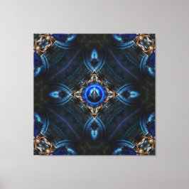 Kaleidoscope Golden Blue-Kanvastrycket Canvastryck