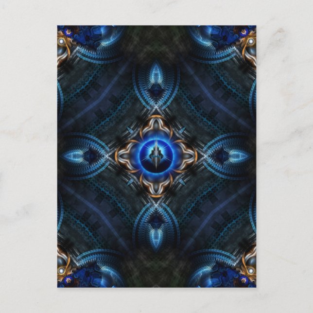 Kaleidoscope Golden Blue Vykort (Framsida)