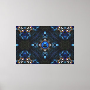 Kaleidoscope Golden Blue x75-Kanvastryck Canvastryck