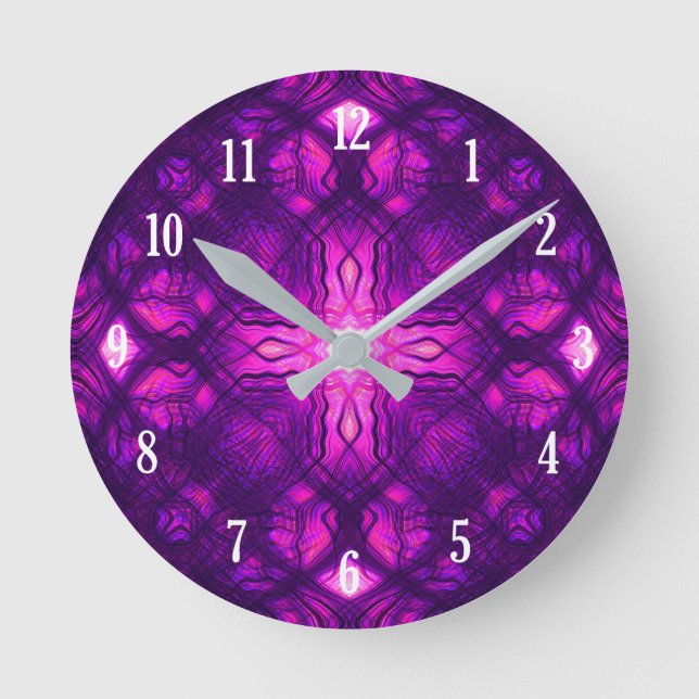 Kaleidoscope kor mönster rund klocka (Framsida)