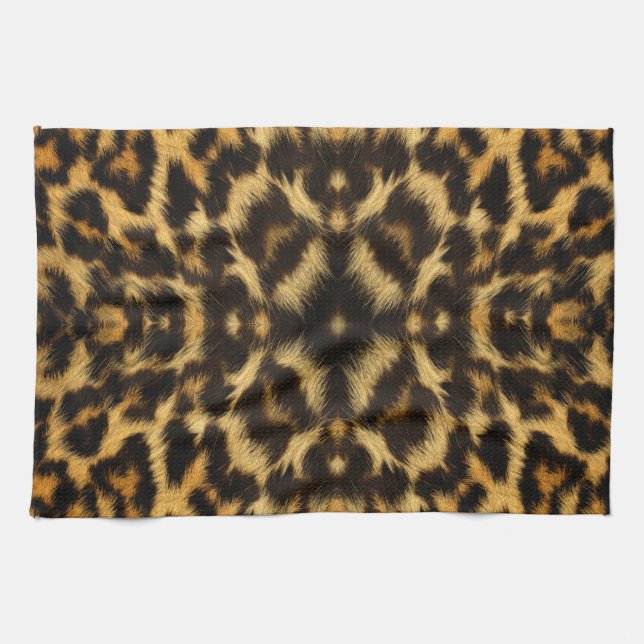 Kaleidoscope Leopard Päls Mönster Kökshandduk (Horisontell)