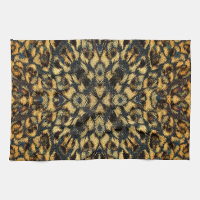 Kaleidoscope Leopard Päls Mönster Kökshandduk (Horisontell)