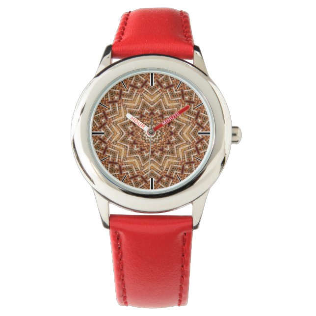 Kaleidoscope Light Brown Star Armbandsur (Framsida)