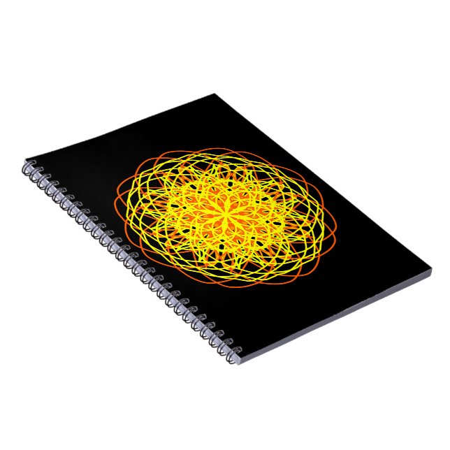 Kaleidoscope Mandala Art Energy Flower Gult Anteckningsbok Med Spiral (Högra Sidan)