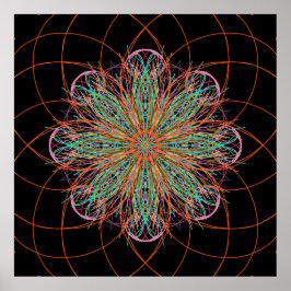 Kaleidoscope Mandala Art Energy Flower Poster
