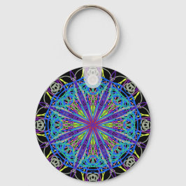 Kaleidoscope Mandala Art Glatta Färg Nyckelring
