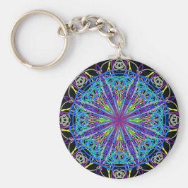 Kaleidoscope Mandala Art Glatta Färg Nyckelring