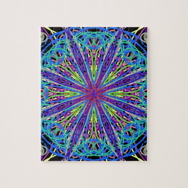 Kaleidoscope Mandala Art Glatta Färg Pussel (Vertikal)