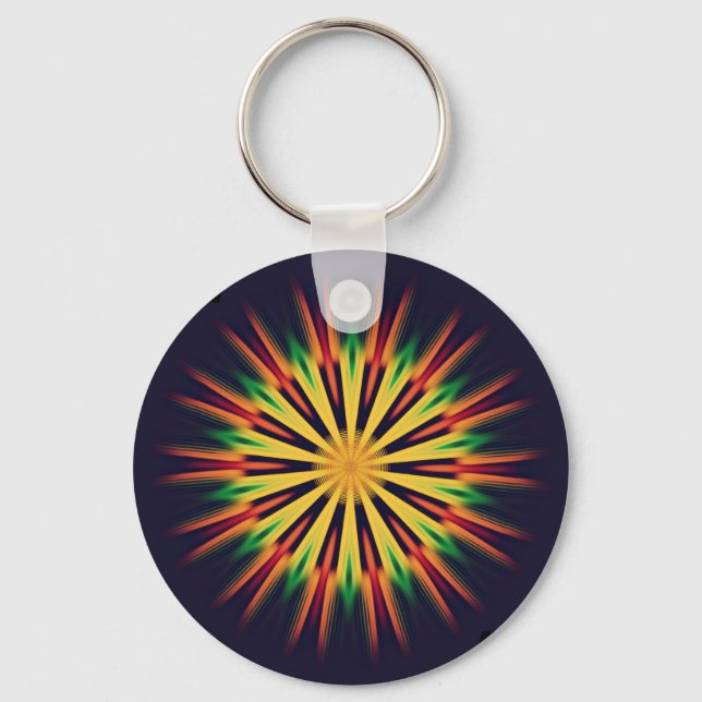 Kaleidoscope Mandala Flower-21855 Nyckelring (Framsida)