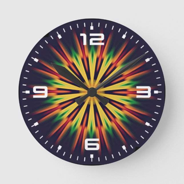 Kaleidoscope Mandala Flower-21855 Rund Klocka (Framsida)