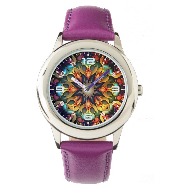 Kaleidoscope Mandala Flower Design-23091 Armbandsur (Framsida)