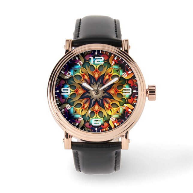 Kaleidoscope Mandala Flower Design-23091 Armbandsur (Framsida)