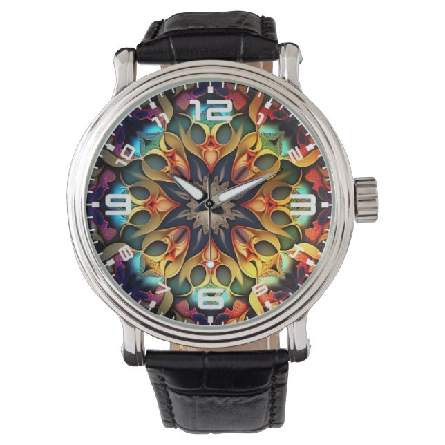 Kaleidoscope Mandala Flower Design-23091 Armbandsur (Framsida)
