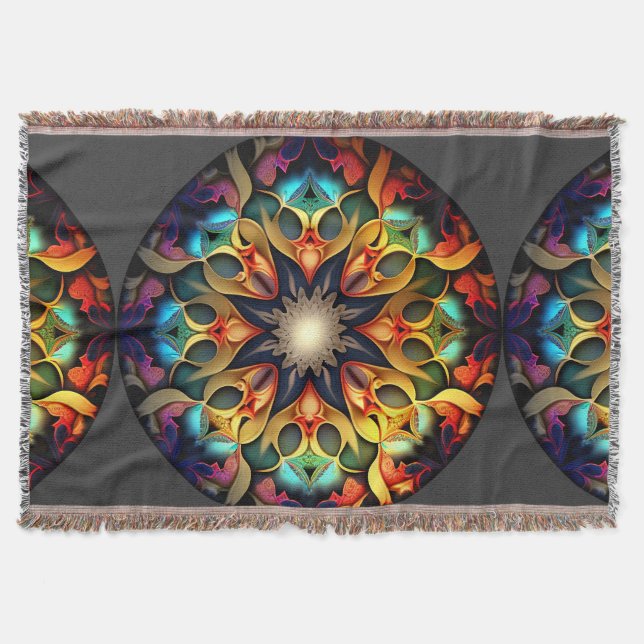 Kaleidoscope Mandala Flower Design-23091 Filt (Framsidan)