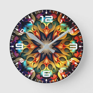 Kaleidoscope Mandala Flower Design-23091 Rund Klocka