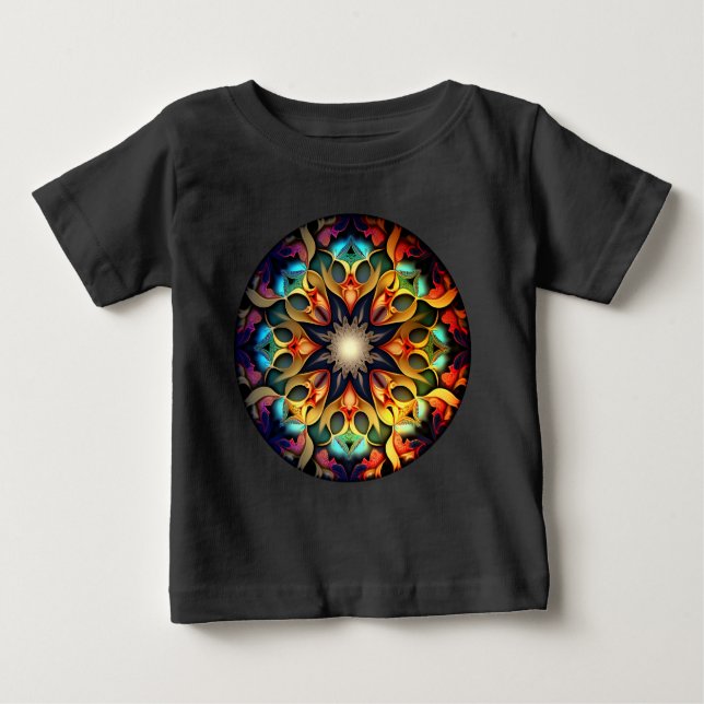 Kaleidoscope Mandala Flower Design-23091 T Shirt (Framsida)