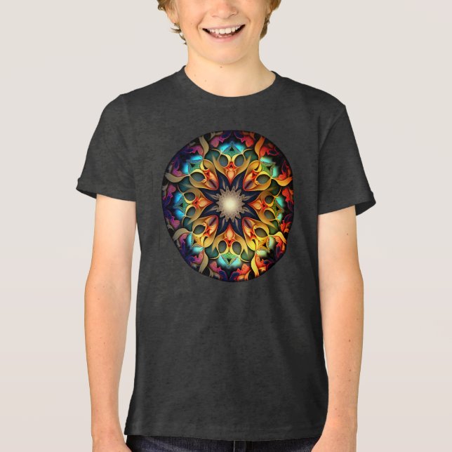 Kaleidoscope Mandala Flower Design-23091 T Shirt (Framsida)