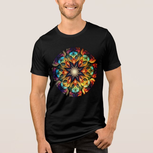 Kaleidoscope Mandala Flower Design-23091 T Shirt (Framsida)