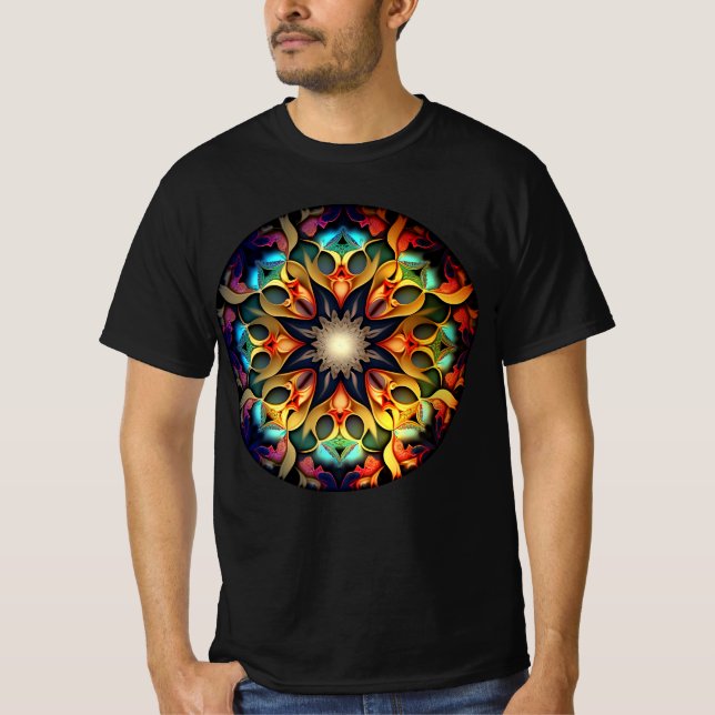 Kaleidoscope Mandala Flower Design-23091 T Shirt (Framsida)