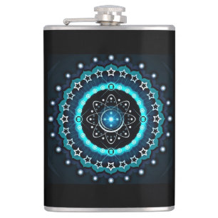 Kaleidoscope Mandala med svart bakgrund Fickplunta