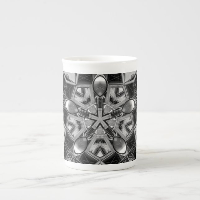 Kaleidoscope mörk grått Star... Benporslin Mugg (Framsidan)