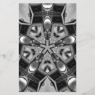 Kaleidoscope mörk grått Star... Brevpapper