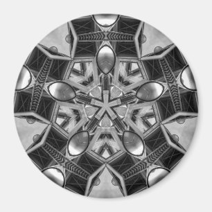 Kaleidoscope mörk grått Star... Magnet