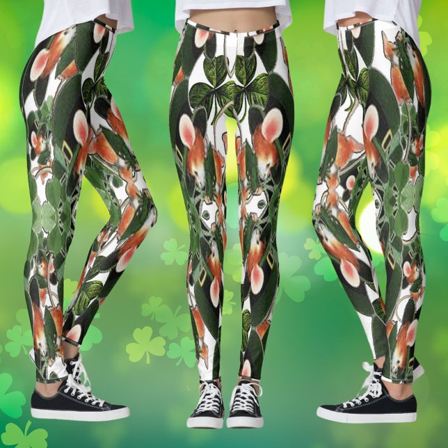 Kaleidoscope Mouse i Klöver St patrick's day Leggings (Kaleidoscope Mouse in Clover St Patrick's Day Leggings)