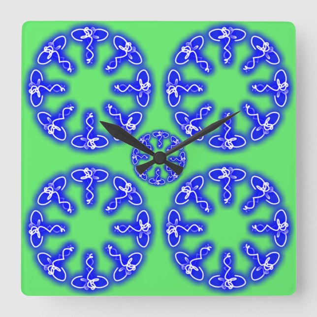 Kaleidoscope Prints Fyrkantig Klocka (Framsida)