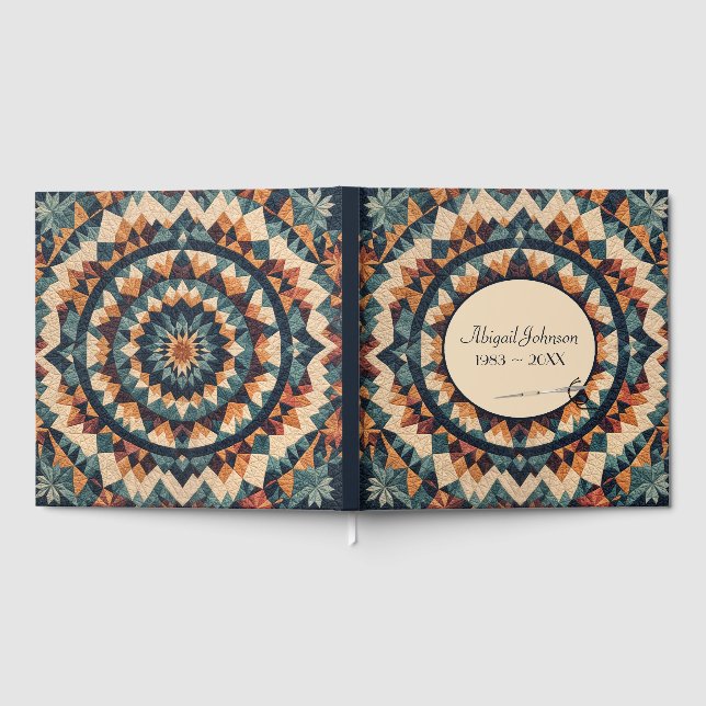 Kaleidoscope Quilt och Nål Memorial Service Gästböcker (Full)