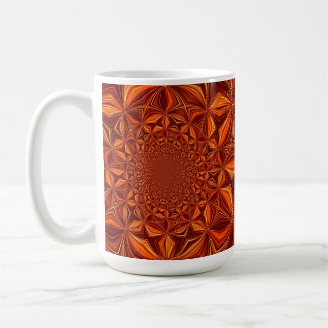 Kaleidoscope Röd Digitalt Konst Mönster-67546 Kaffemugg (Vänster)