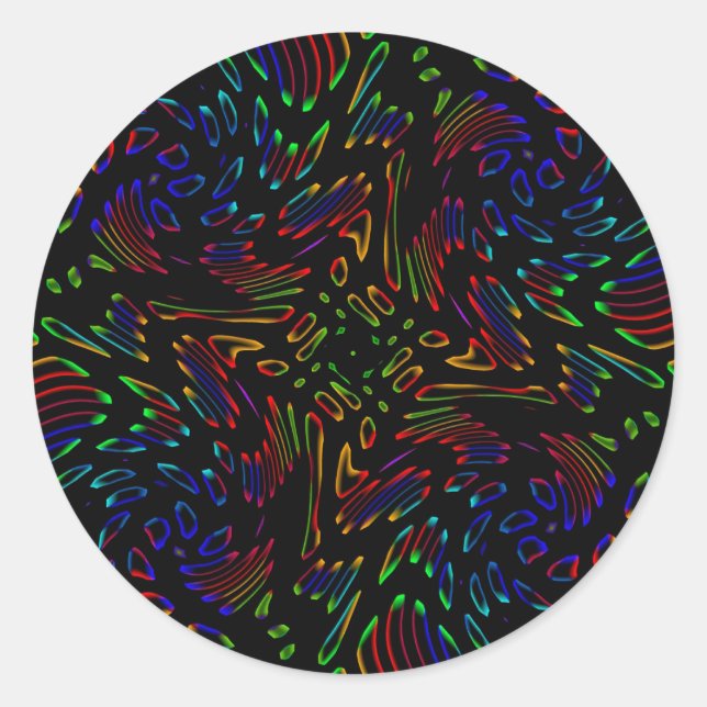 Kaleidoscope Runt Klistermärke (Framsida)