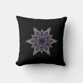Kaleidoscope Snowflake Intricate Design Black Kudde