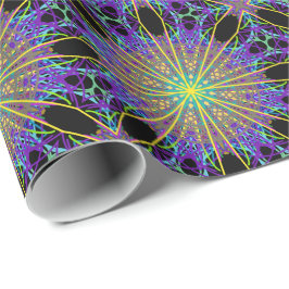 Kaleidoscope Star, Lila Orange Grönt Art. Presentpapper
