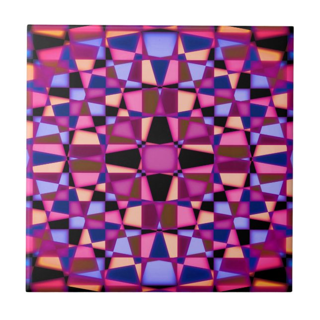 Kaleidoscope stjärna mönster kakelplatta (Framsidan)