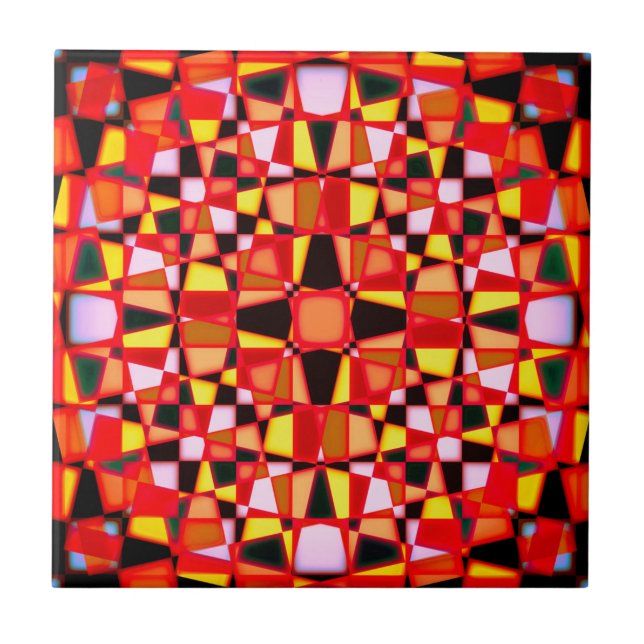 Kaleidoscope stjärna mönster kakelplatta (Framsidan)
