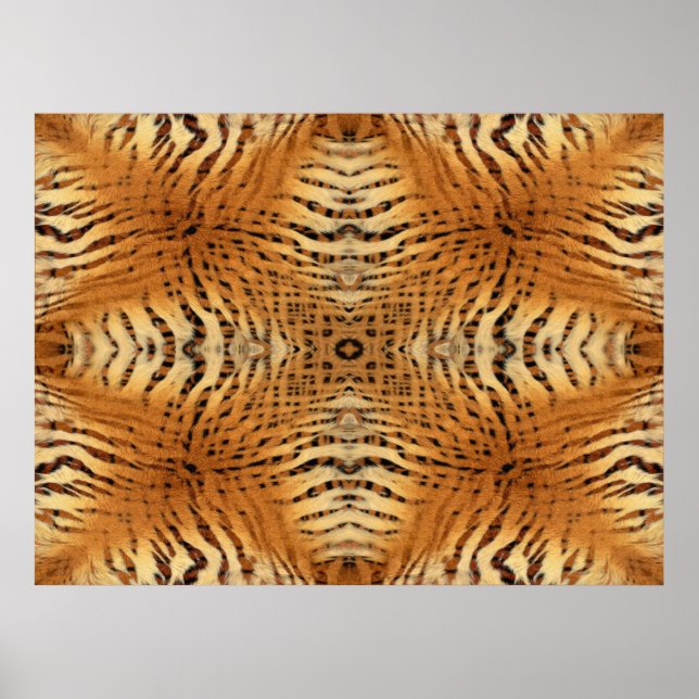 Kaleidoscope Tiger Päls Mönster poster (Framsidan)