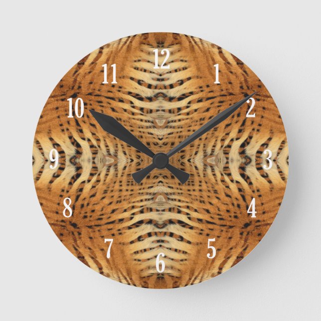 Kaleidoscope Tiger Päls Mönster Rund Klocka (Framsida)