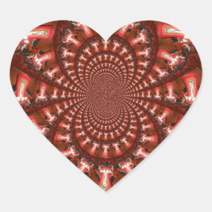 Kaleidoscope Tunga Art-utskrift/grafik Hjärtformat Klistermärke