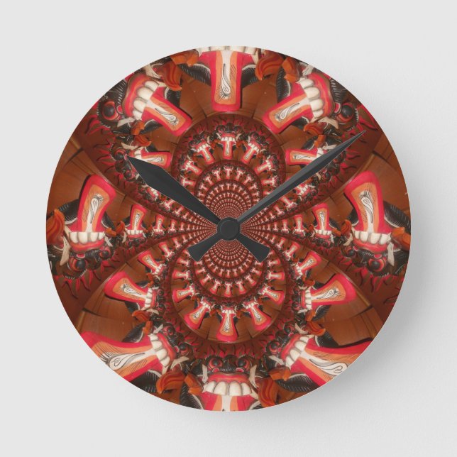 Kaleidoscope Tunga Art-utskrift/grafik Rund Klocka (Framsida)