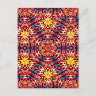 Kaleidoscope vycard Blue och Cinnamon Brown Vykort