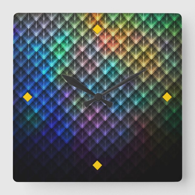 Kaleidoscope Wall Clock Fyrkantig Klocka (Framsida)